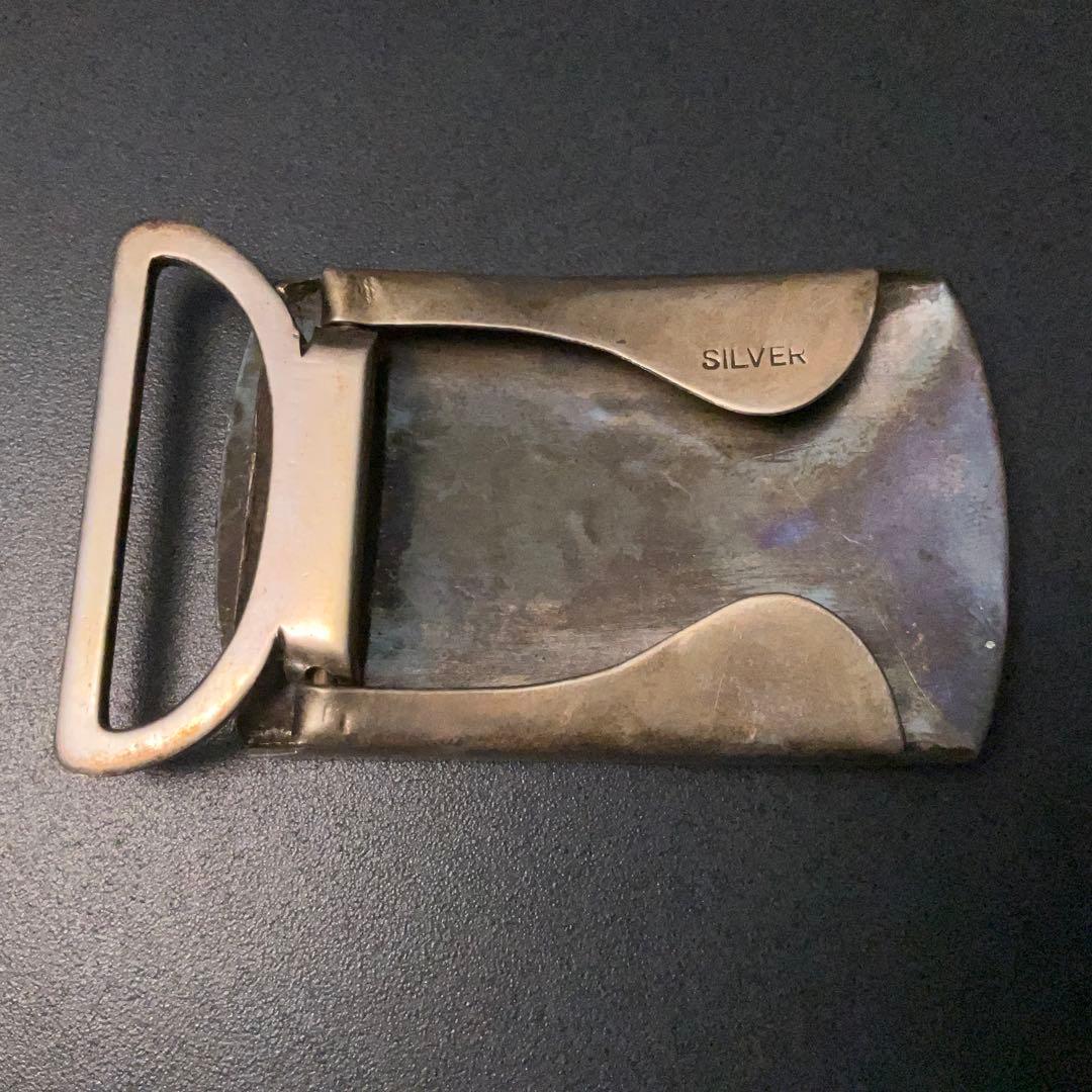 彫金　虎　ベルトバックル　SILVER　銘 光山　R1383