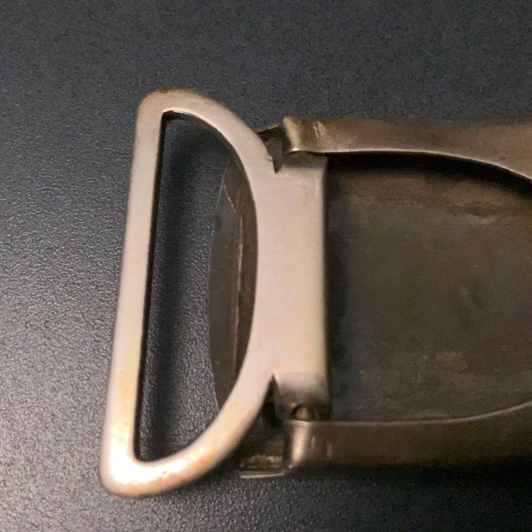 彫金　虎　ベルトバックル　SILVER　銘 光山　R1383