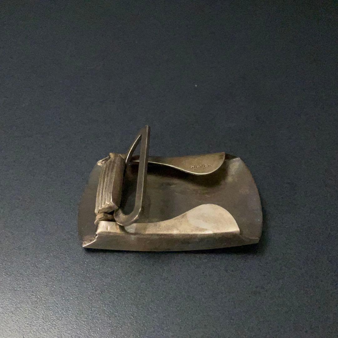 彫金　虎　ベルトバックル　SILVER　銘 光山　R1383