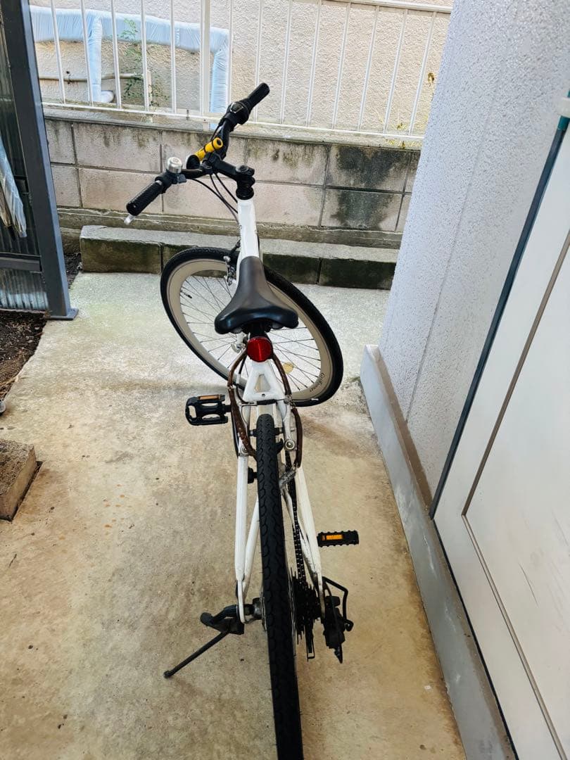 ホワイト クロスバイク Vブレーキ　引き取り限定