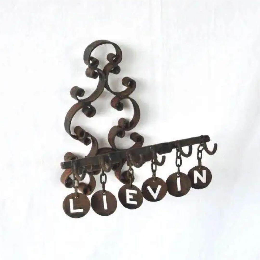 壁掛け6連フック　キーフック　アンティーク　フランス　鉄製