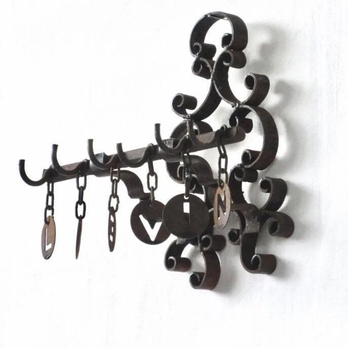 壁掛け6連フック　キーフック　アンティーク　フランス　鉄製