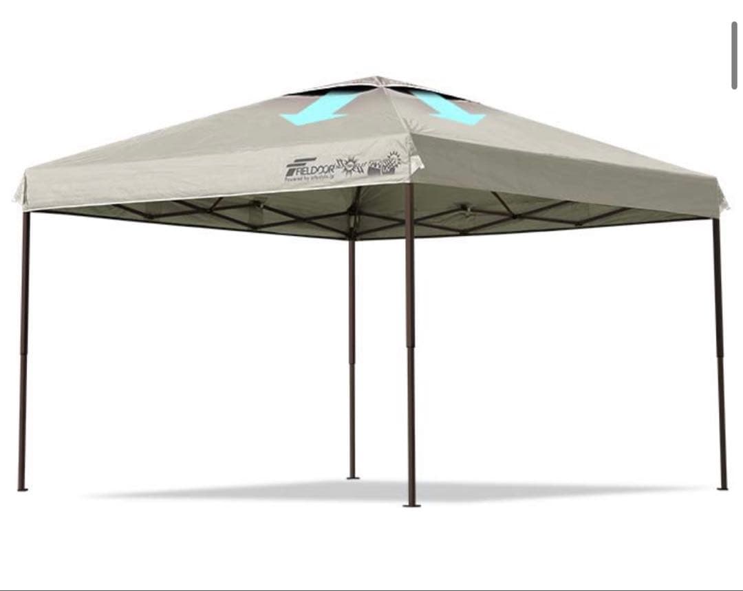 FIELDOOR タープテント スチール　強化版　2.5m ライトベージュ