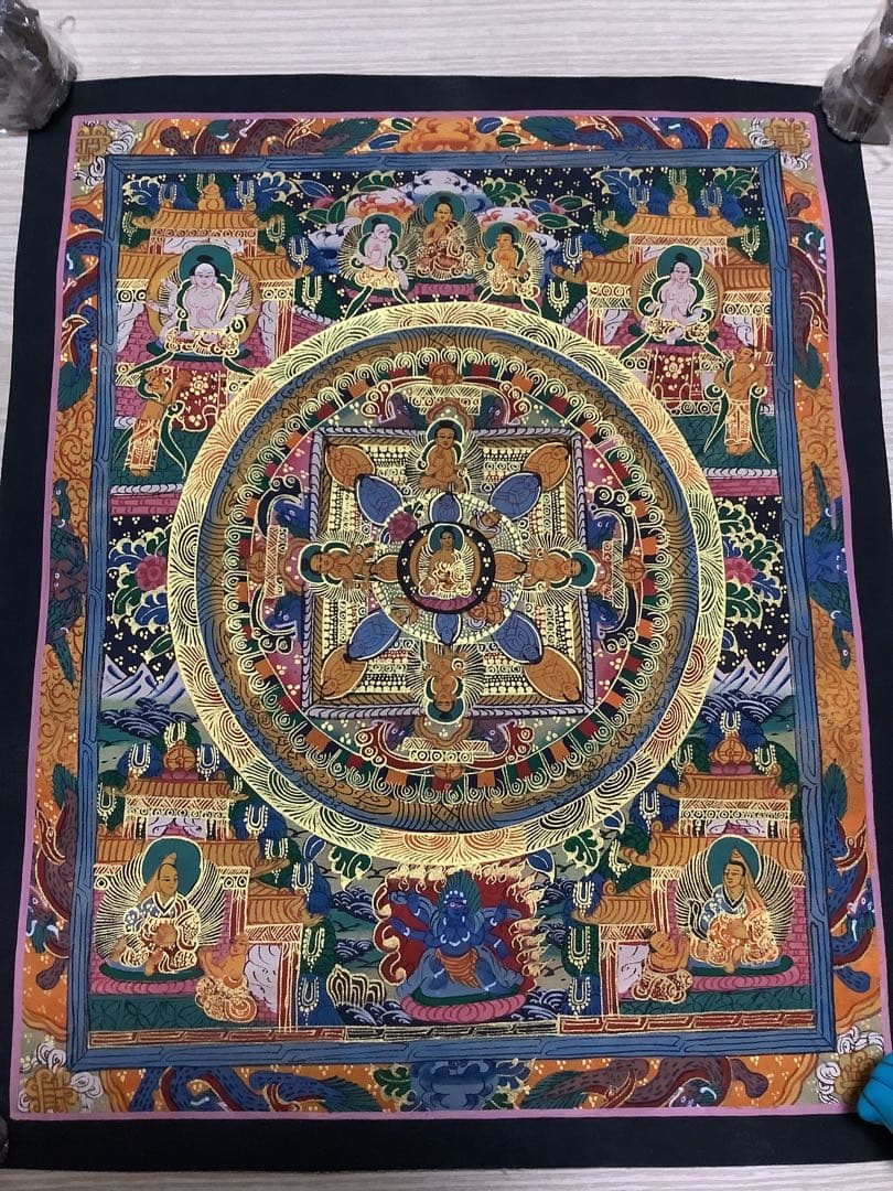 《 チベット密教　新品　1点物 》 手描き　曼荼羅　仏陀　釈迦　仏画　仏教　f2