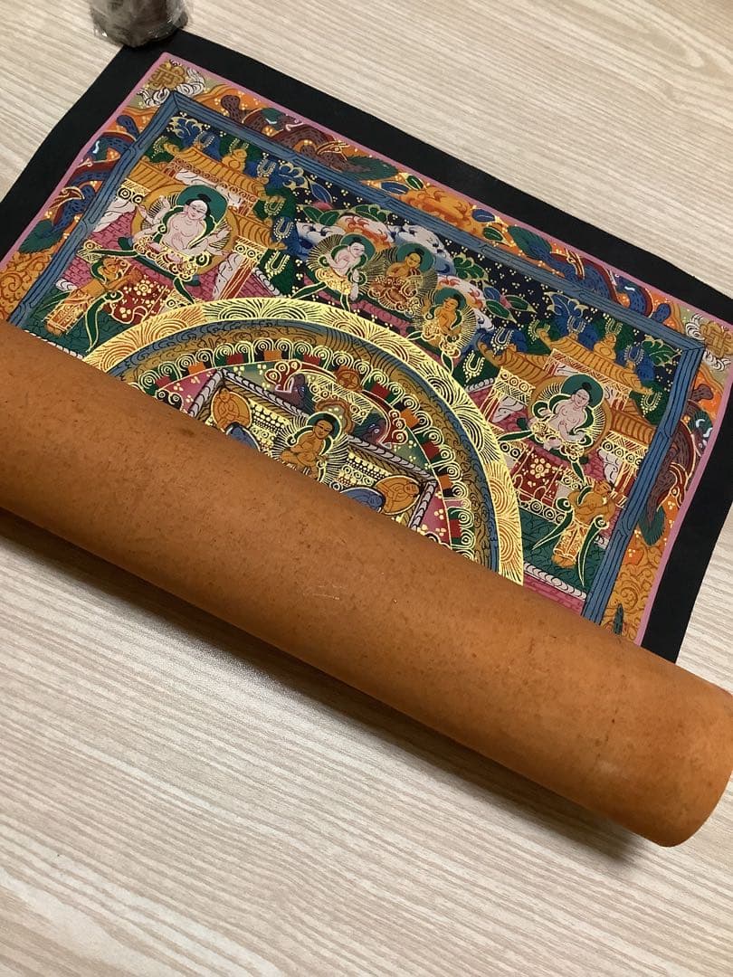 《 チベット密教　新品　1点物 》 手描き　曼荼羅　仏陀　釈迦　仏画　仏教　f2