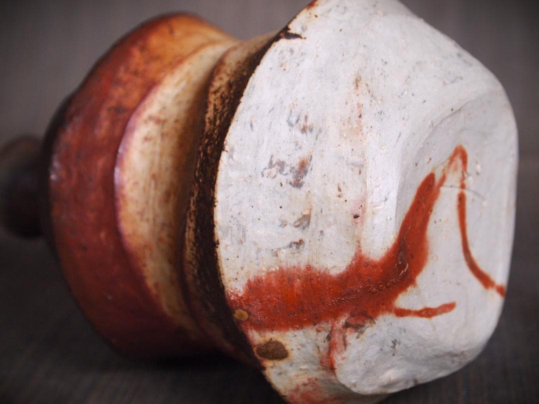 人気作家★川端文男【師：金重利右衛門】★備前《自然練込窯変》徳利★共箱