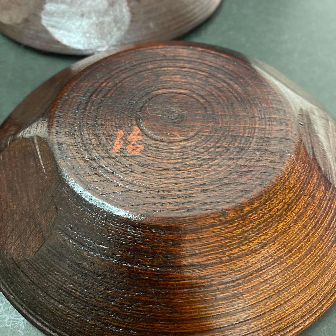 美品✨茶托 村瀬治兵衛 茶道具 本漆皿沢栗 スジ挽 ５客 箱付