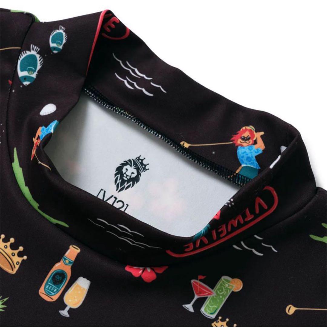 V.Twelve ブラック モックネックシャツ