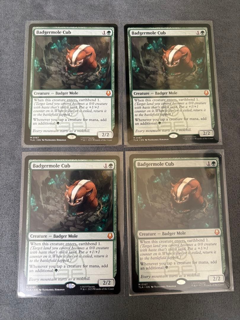 アナグマモグラの仔　英語　4枚セット Badgermole Cub mtg