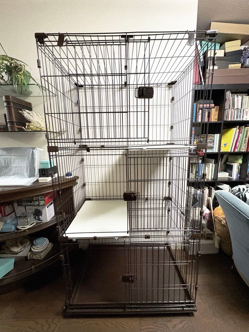 大型　キャットケージ 3段 棚板2枚　キャスター付き　送料込み