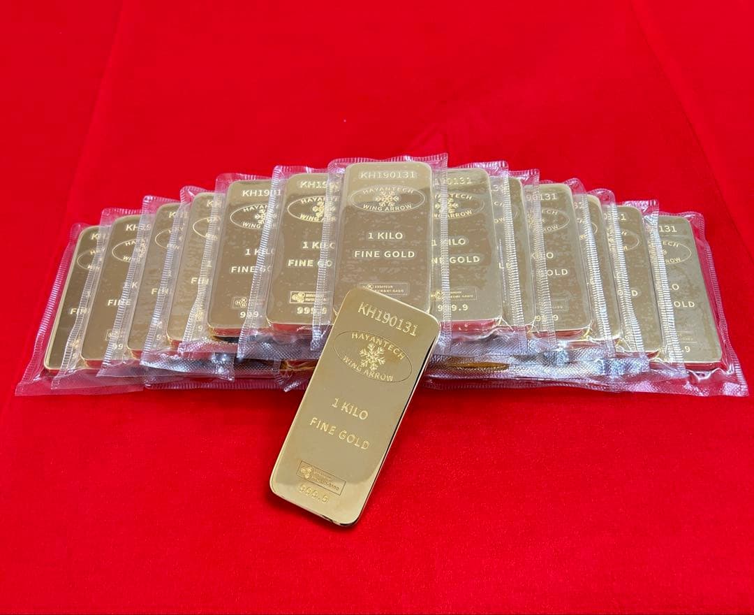 ゴールドバー1kgモデル　金の延べ棒　金塊インゴッド2個