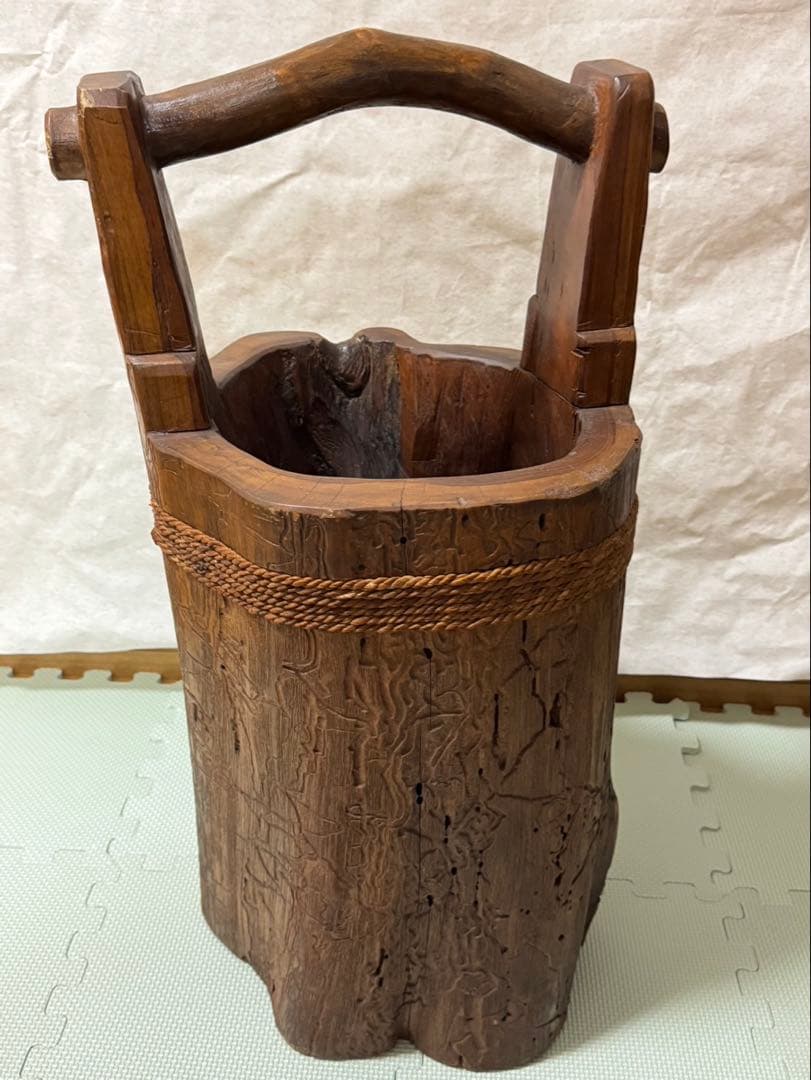 丸太　桶　傘立て　昭和レトロ　70cm 希少