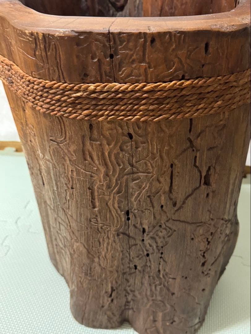 丸太　桶　傘立て　昭和レトロ　70cm 希少
