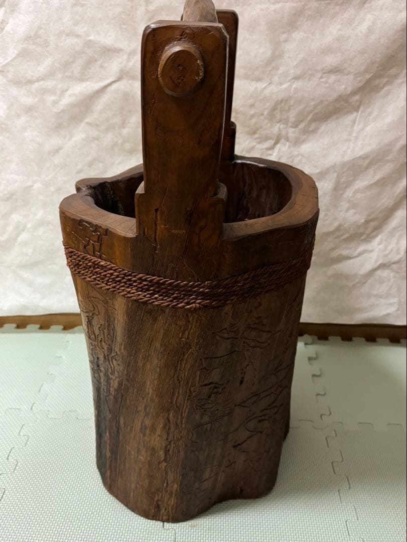 丸太　桶　傘立て　昭和レトロ　70cm 希少