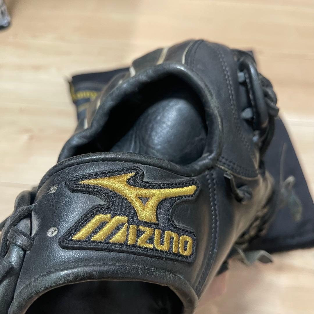 ミズノプロ　軟式グローブ ブラック 収納袋付き