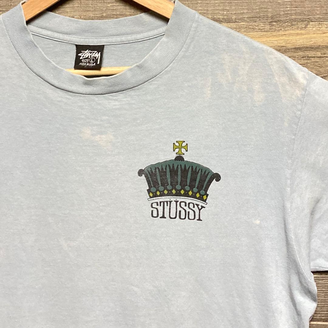 レア★80s OLD STÜSSY クラウンクロス 黒タグ ビンテージ Tシャツ