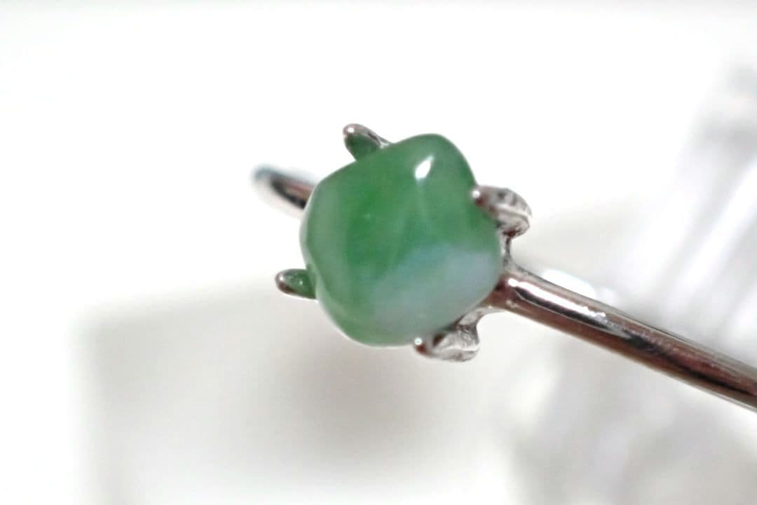 糸魚川翡翠　緑　姫川　リング　指輪　④　送料無料