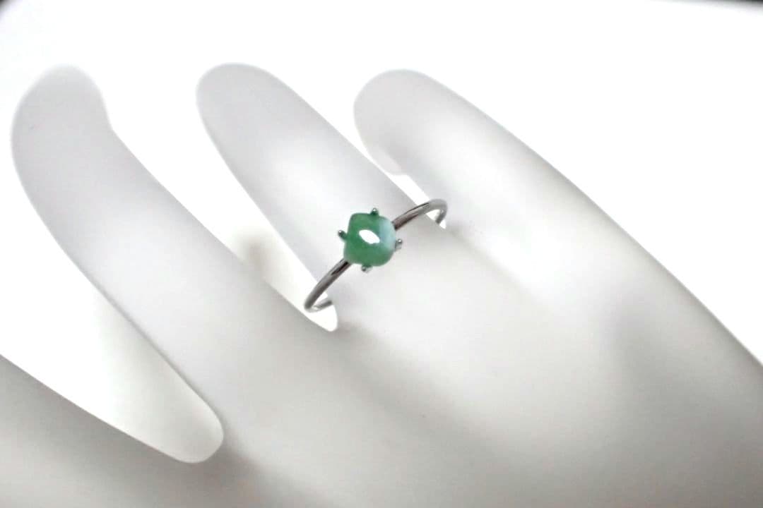 糸魚川翡翠　緑　姫川　リング　指輪　④　送料無料