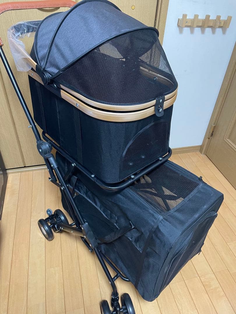 二段式分離型　ペットカート　ペットキャリー　多頭飼い