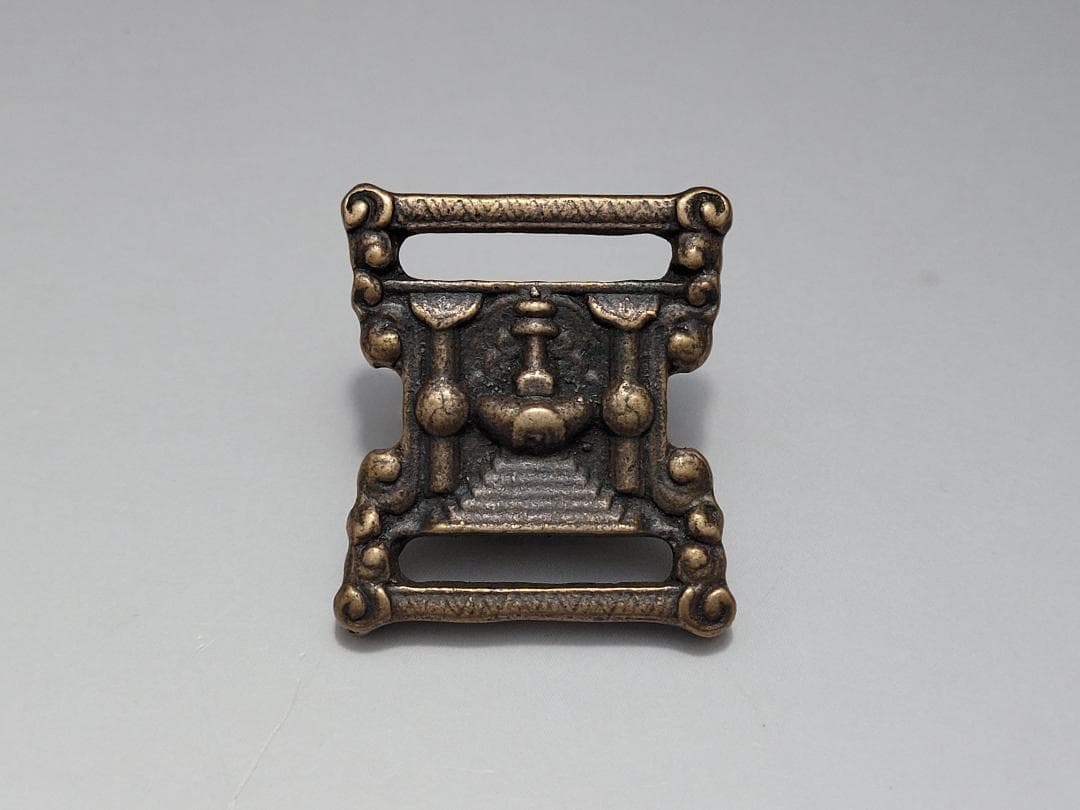 銅製 仏塔紋 天鐵 トクチャ 護身装身具 チベット 仏教文物 幅約4cm