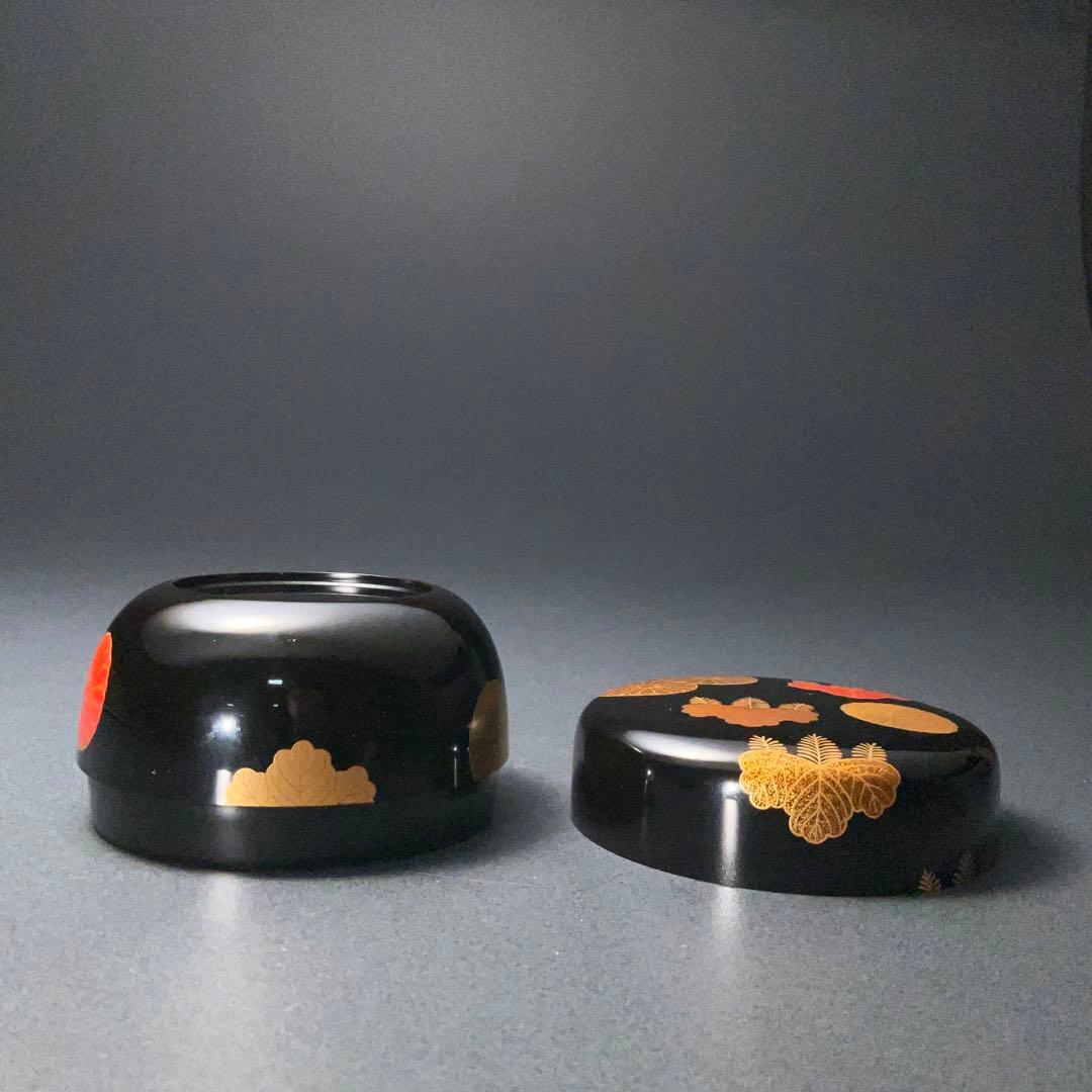 【茶道具】平棗　高台寺蒔絵　菊桐　加賀蒔絵　共箱　R1276ダN3