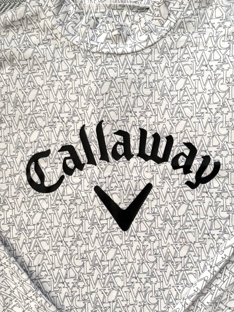 【新品】Callaway 長袖シャツ ホワイト/グレー　モックネック