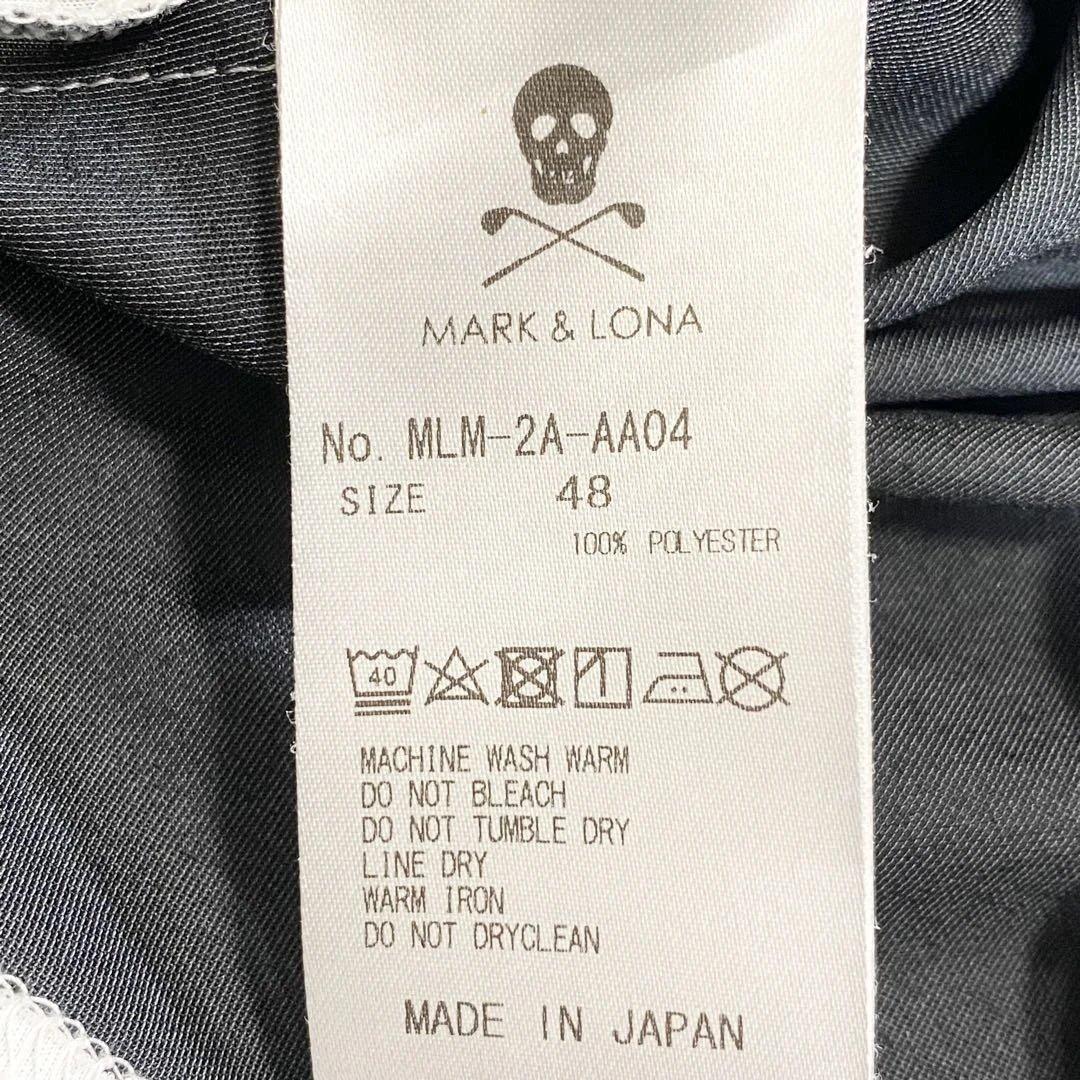 MARK&LONA モックネック　半袖 Tシャツ スカル　ゴルフ　L 伸縮性