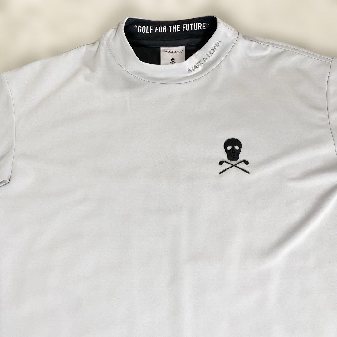 MARK&LONA モックネック　半袖 Tシャツ スカル　ゴルフ　L 伸縮性