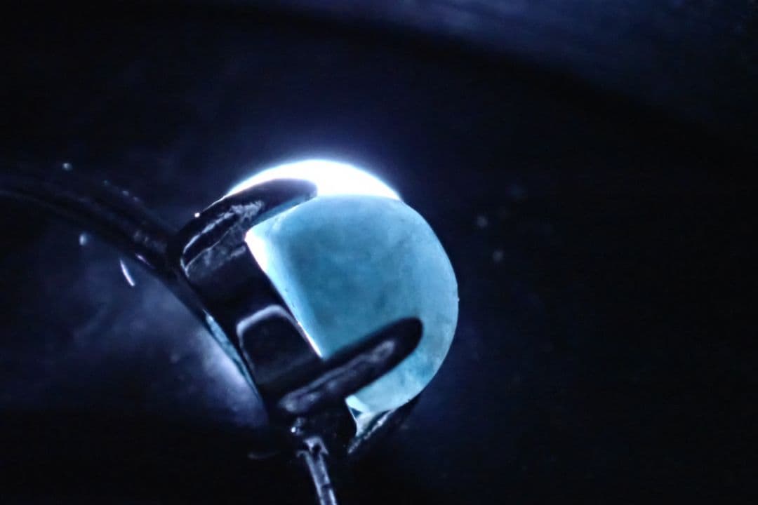 糸魚川翡翠　入コン沢　青　4ミリ　リング　指輪　11号　④　送料無料