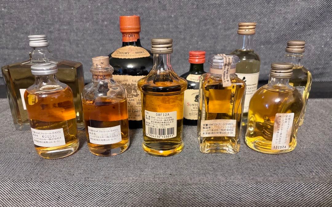 ニッカウヰスキー　鶴　ピュアモルトなど　ウイスキー古酒　ミニボトル　10本セット