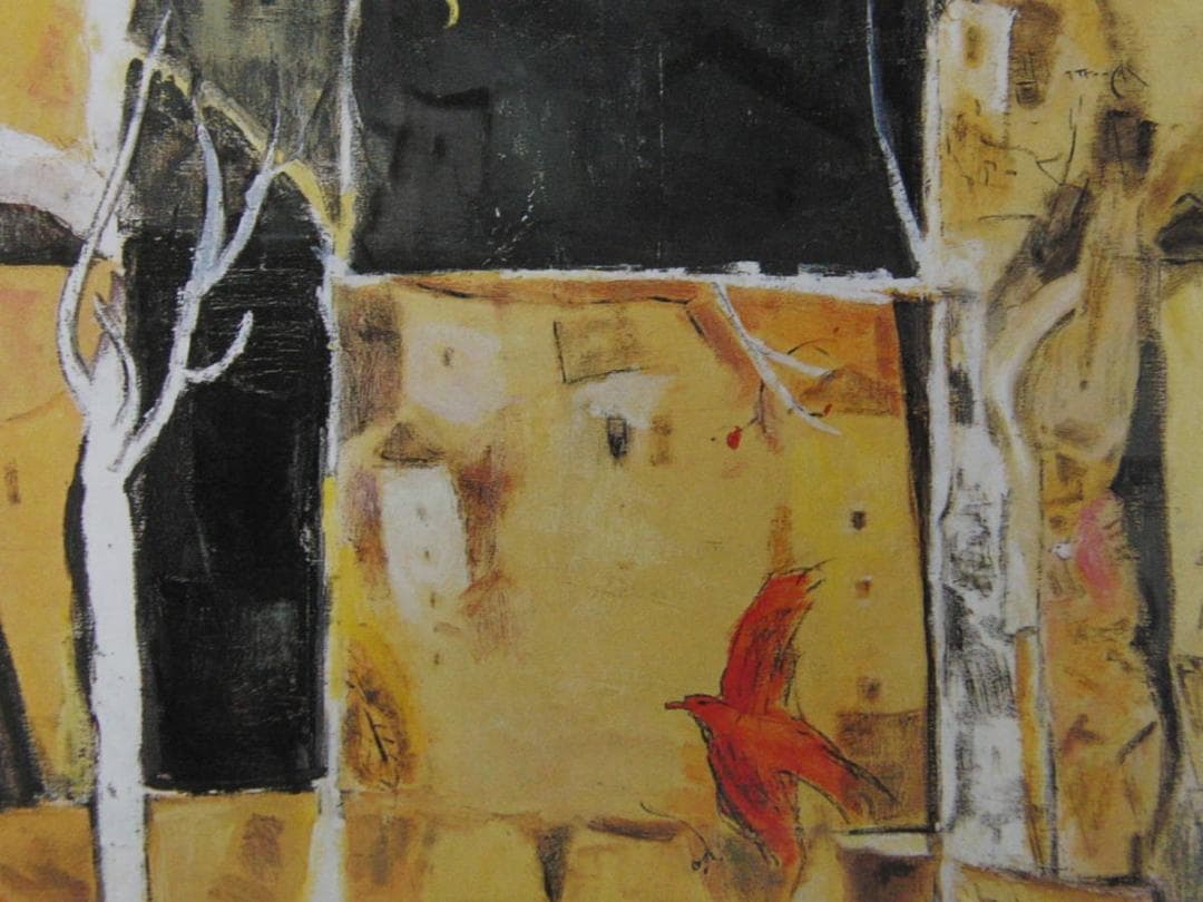 矢永繁子、【窓辺】、希少な額装用画集より、新品額装付、状態良好