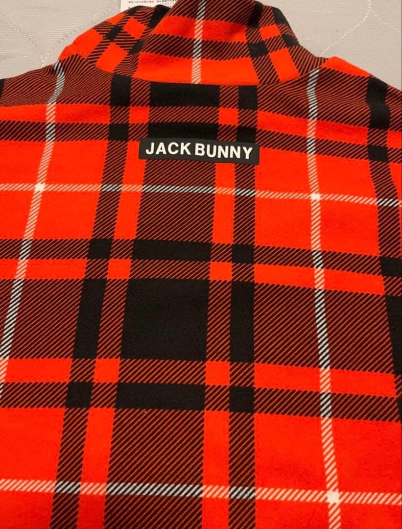【新品】JACK BUNNY チェック柄長袖　モックネックシャツ　Mサイズ感