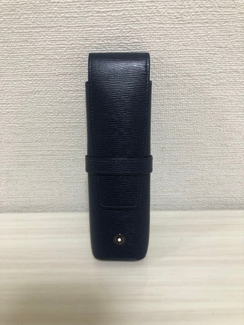 Montblanc ネイビー レザー 筆箱