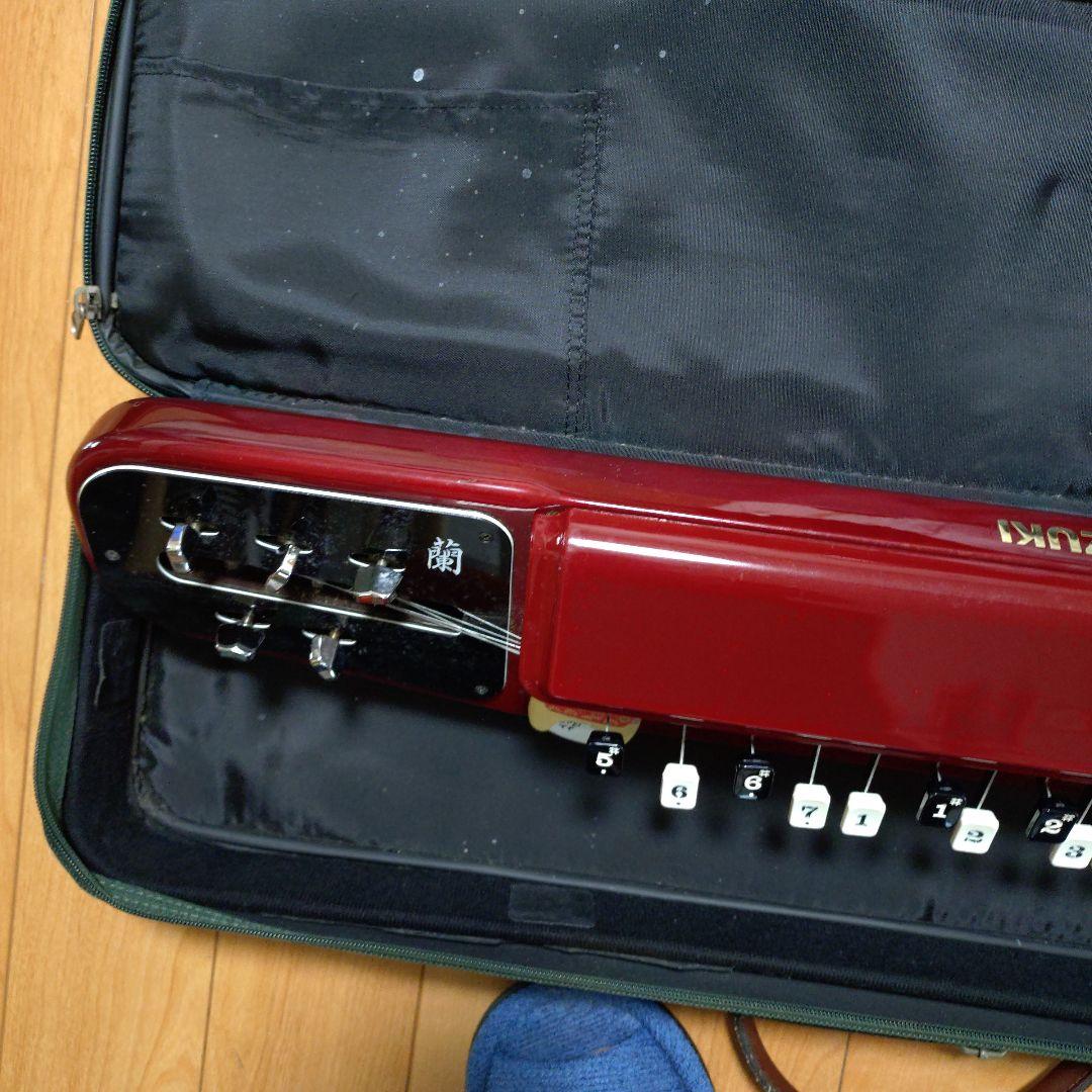 大正琴 赤 6弦 ケース付き
