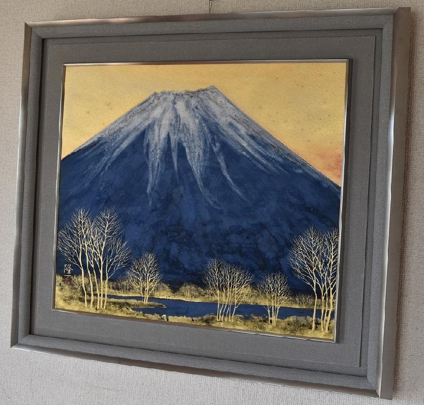 新春・初蔵出しセール・日本画　桝田　隆一画伯　群青富士10号　原画　真作保証