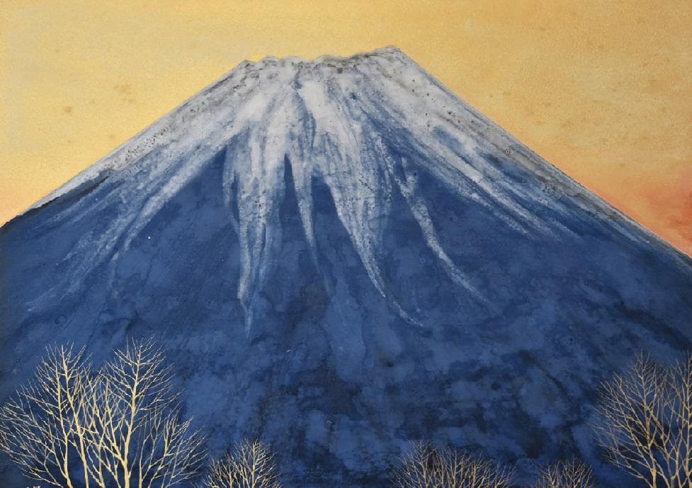 新春・初蔵出しセール・日本画　桝田　隆一画伯　群青富士10号　原画　真作保証