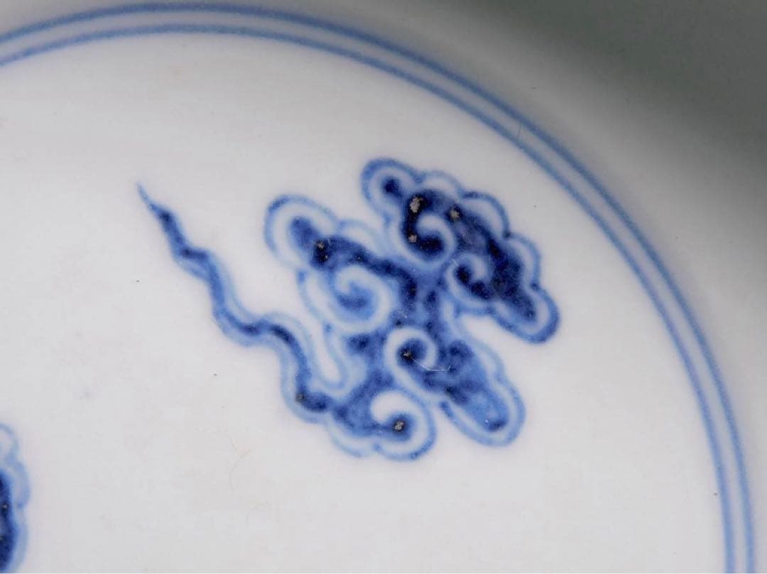 【宣徳年製鳳皇圖箱付 】内外施天青釉篆書款極品幅約1３.3cm 高さ７.５cm