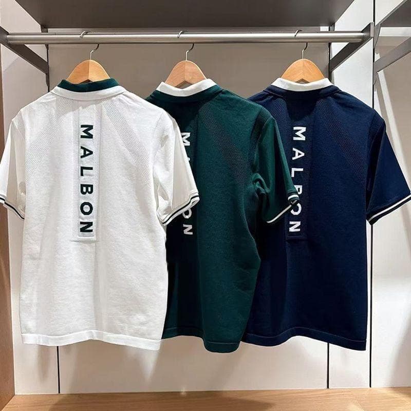 即日発送 マルボンゴルフ ポロシャツ malbon golf メンズ シャツ 緑