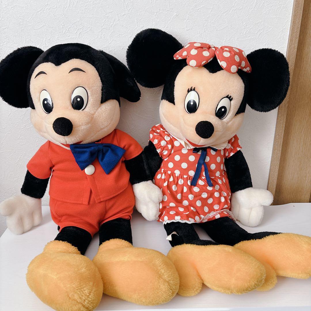 【希少・特大】サンアンドスター ミッキー＆ミニー ぬいぐるみ ペア 約77cm