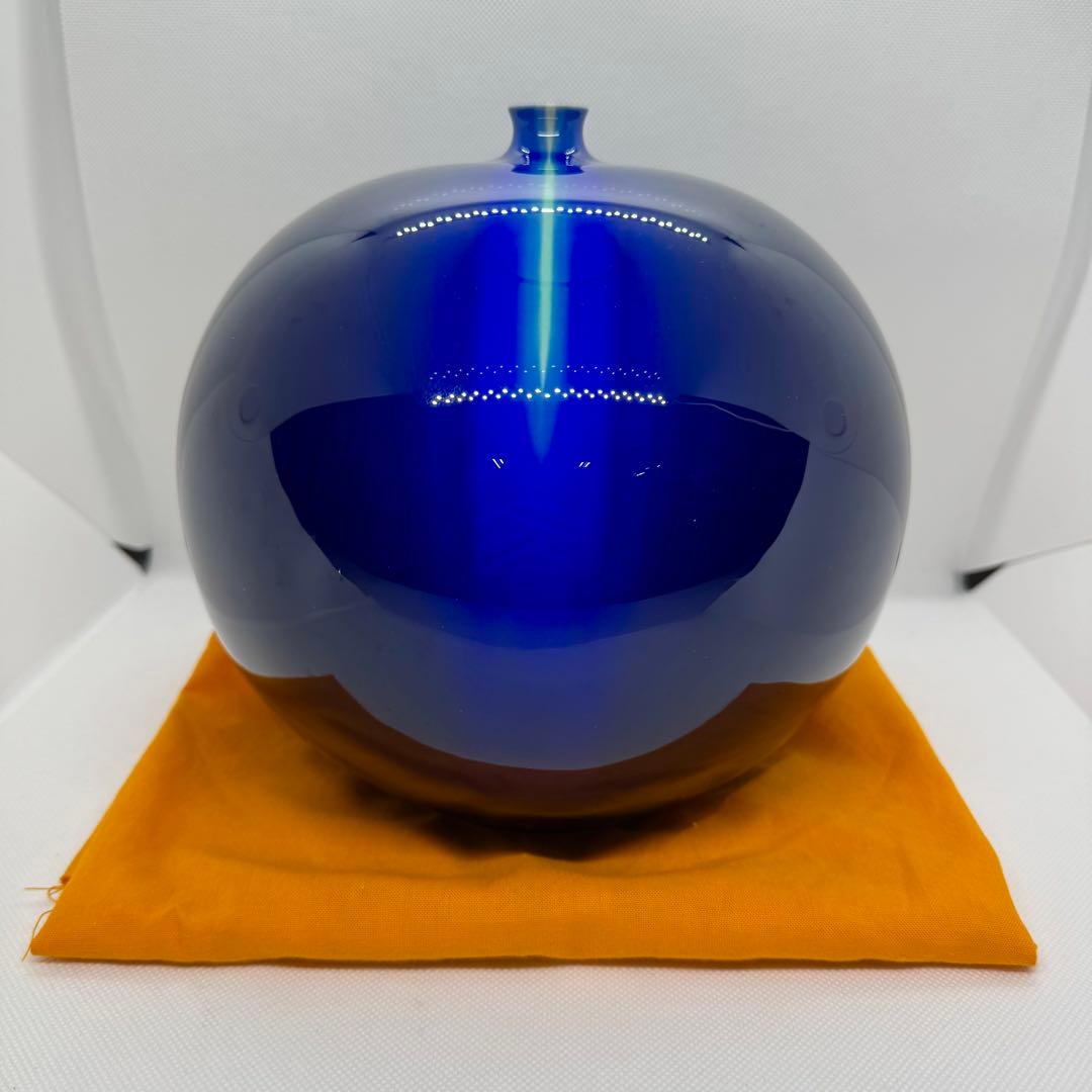 【超希少】九谷焼 人間国宝 三代 徳田八十吉 耀彩 線文 花瓶 金文字 壺 花瓶