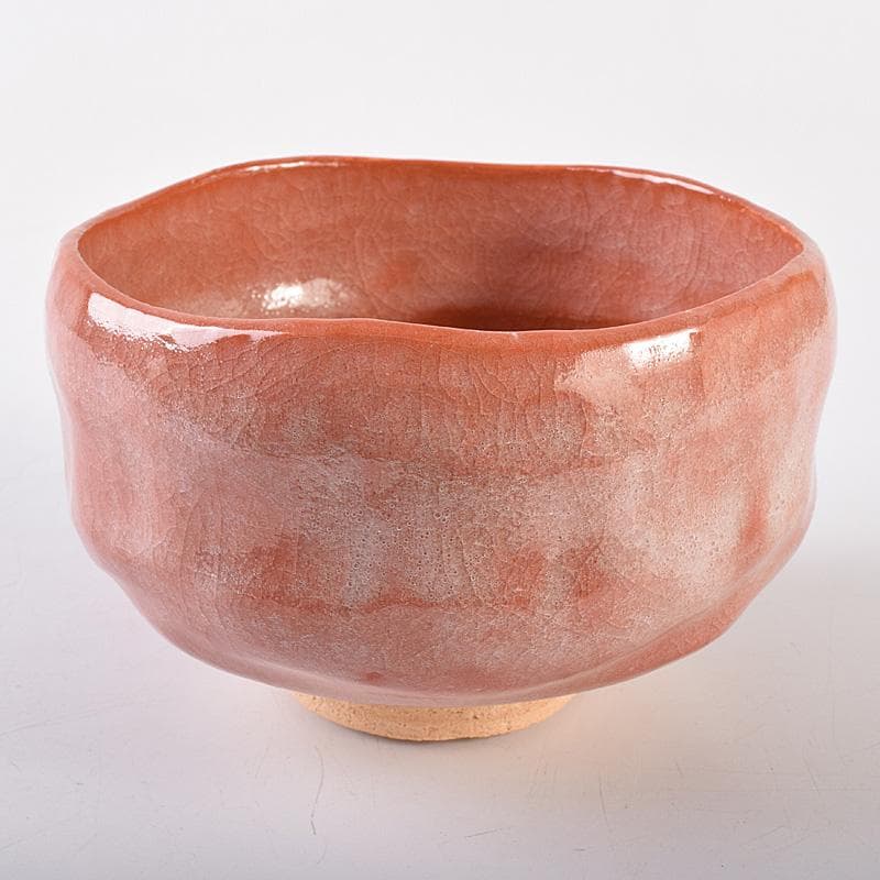 十四代　楽吉左衛門　覚入作　赤楽茶碗　銘「露霜」　即中斎極め箱　M　R8068