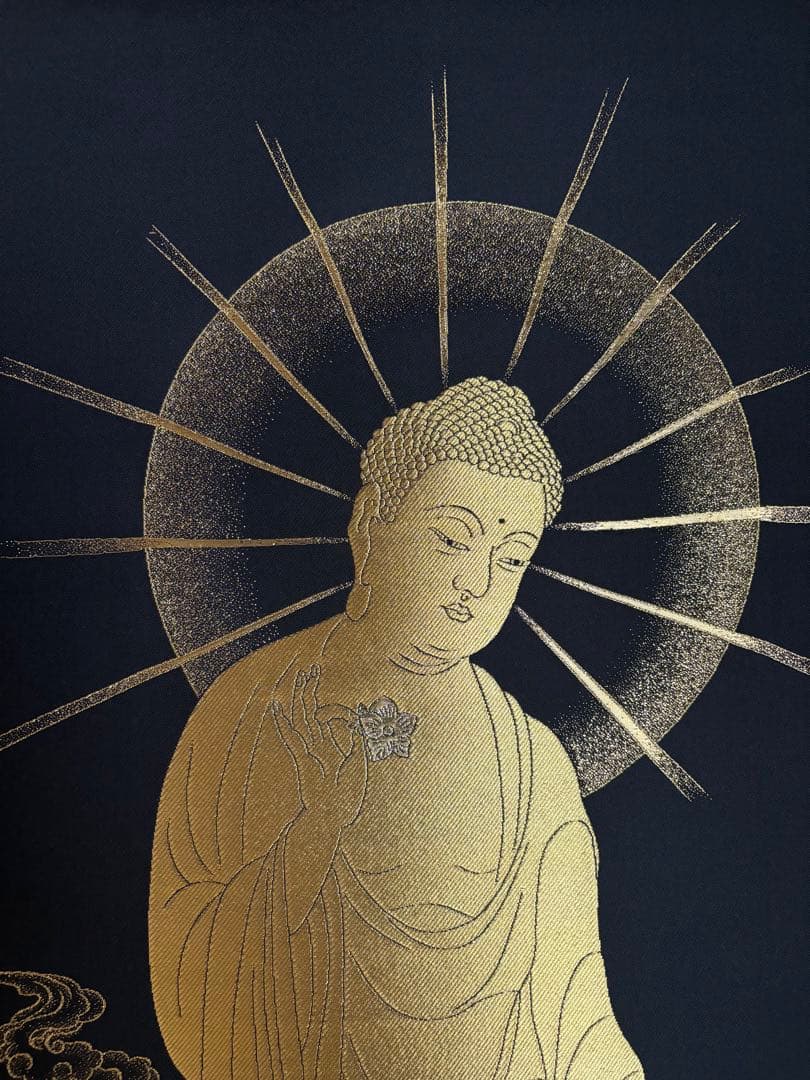 阿弥陀三尊佛　純金　掛軸