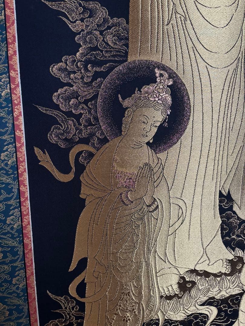 阿弥陀三尊佛　純金　掛軸