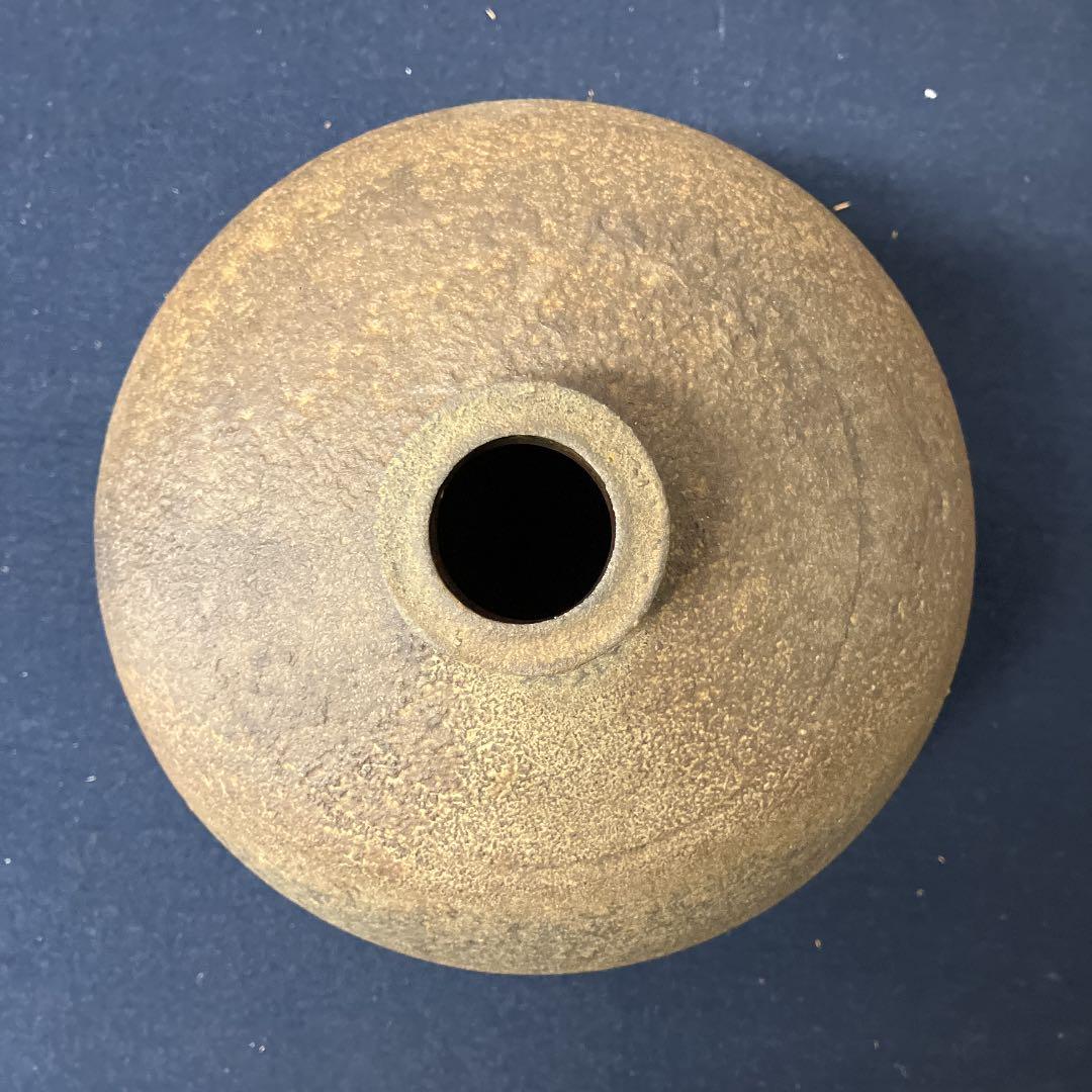 No.654やきもの　人間国宝藤原雄　備前壷　共箱　美品