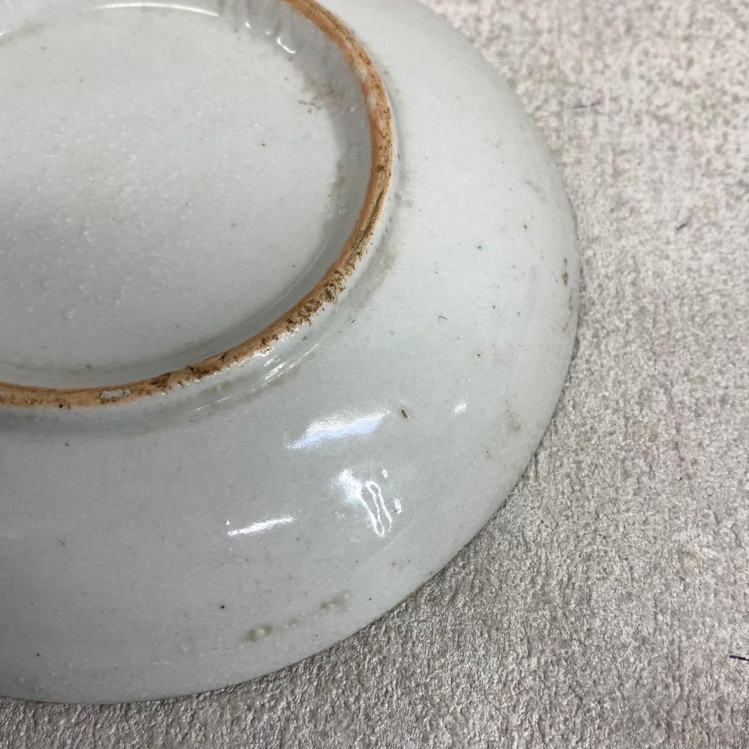 小皿 山仁製 サーカス象 図変わり印判 エラー 明治大正 レトロ 青 A