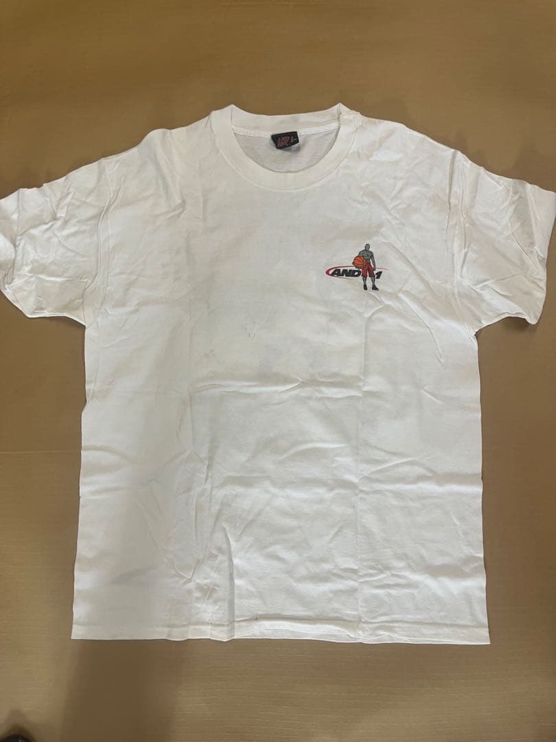 AND1 バスケットボール Tシャツ ホワイト　レアタグ　車販売　最初期