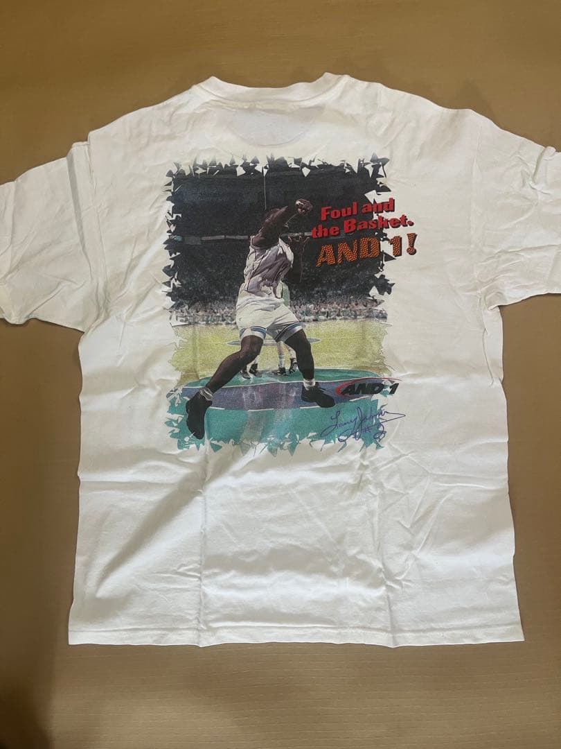AND1 バスケットボール Tシャツ ホワイト　レアタグ　車販売　最初期