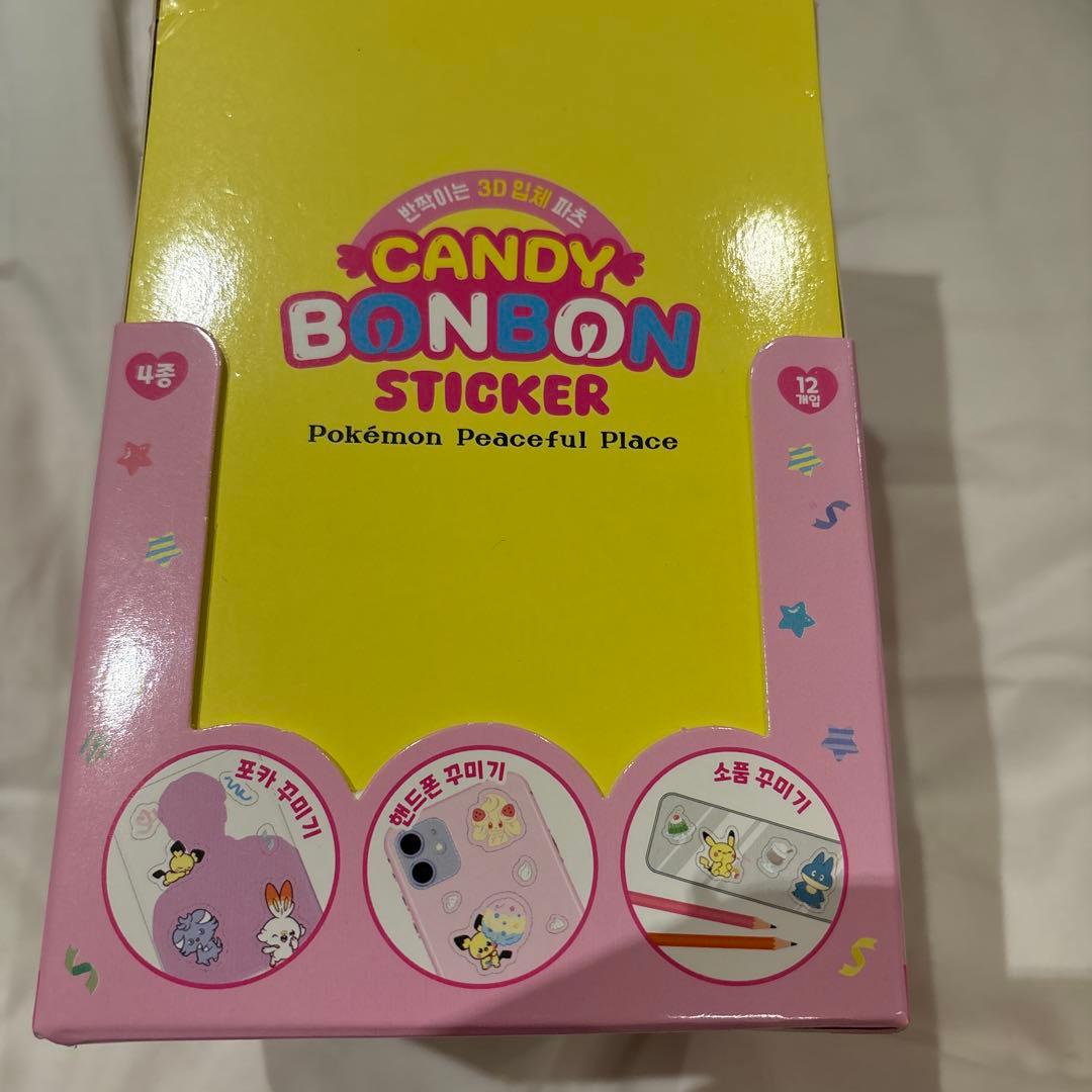 【韓国限定】ポケモン キャンディ ボンボン ステッカー 1箱12枚入