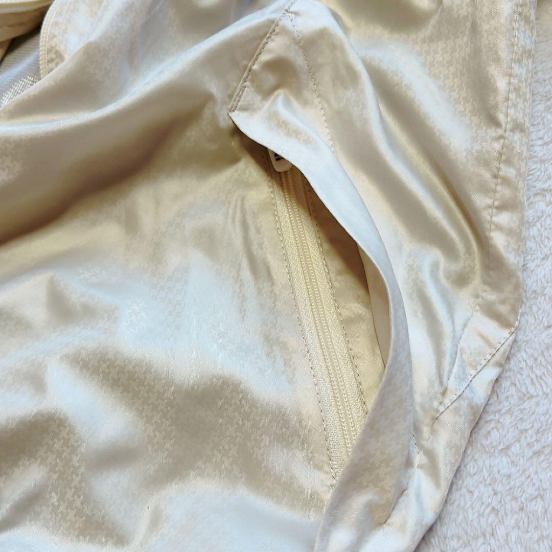 極美品　パーリーゲイツ 蓄熱裏地　ジップジャケット 千鳥 アイボリー　ベージュ