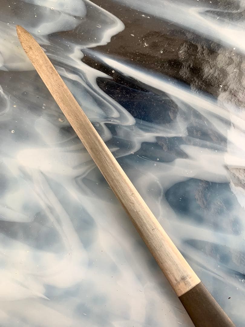 笄　兎動物図　銘: 鯉城住 良鐘　刀装具（15cm以下の合法サイズ）